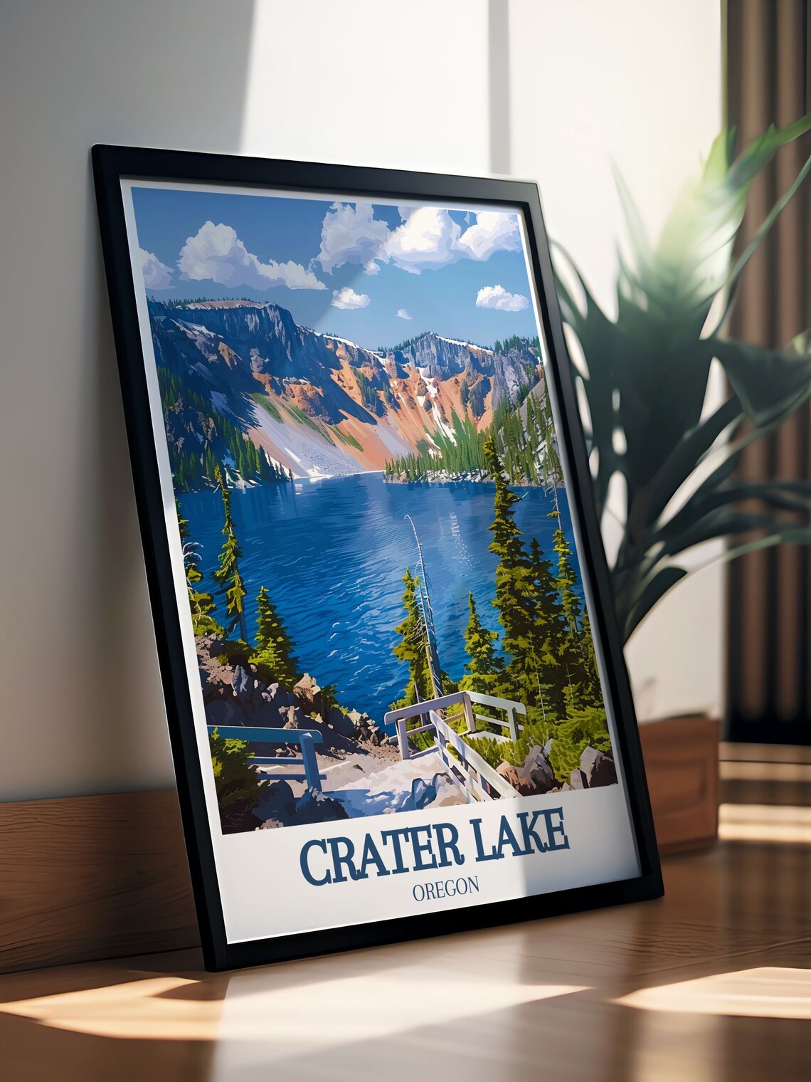Crater Lake Oregon Caldera Overlook National Park Travel Poster - Image 3