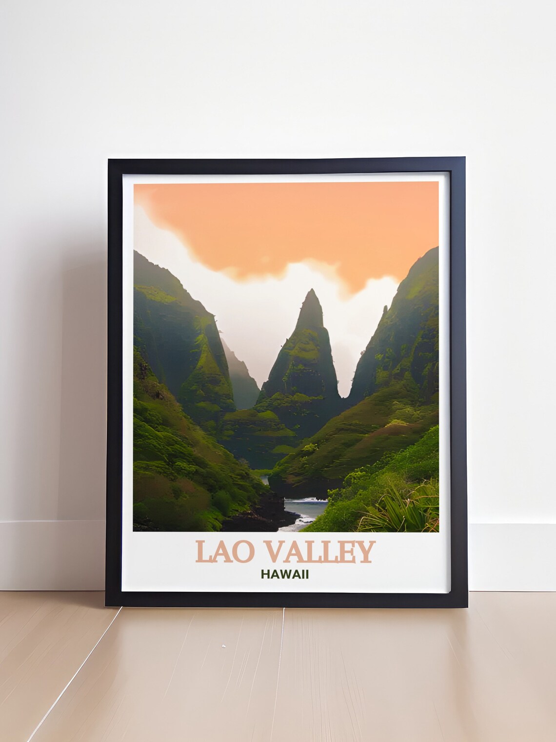Lao Valley Hawaii Misty Emerald Mountain Needle Peak Travel Poster - Image 4
