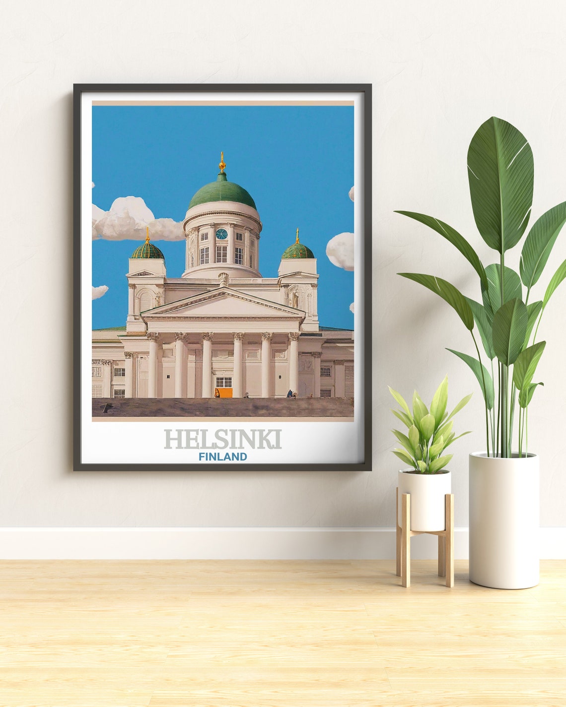 Helsinki Cathedral Finland Green Domes Vintage Travel Poster - Image 3