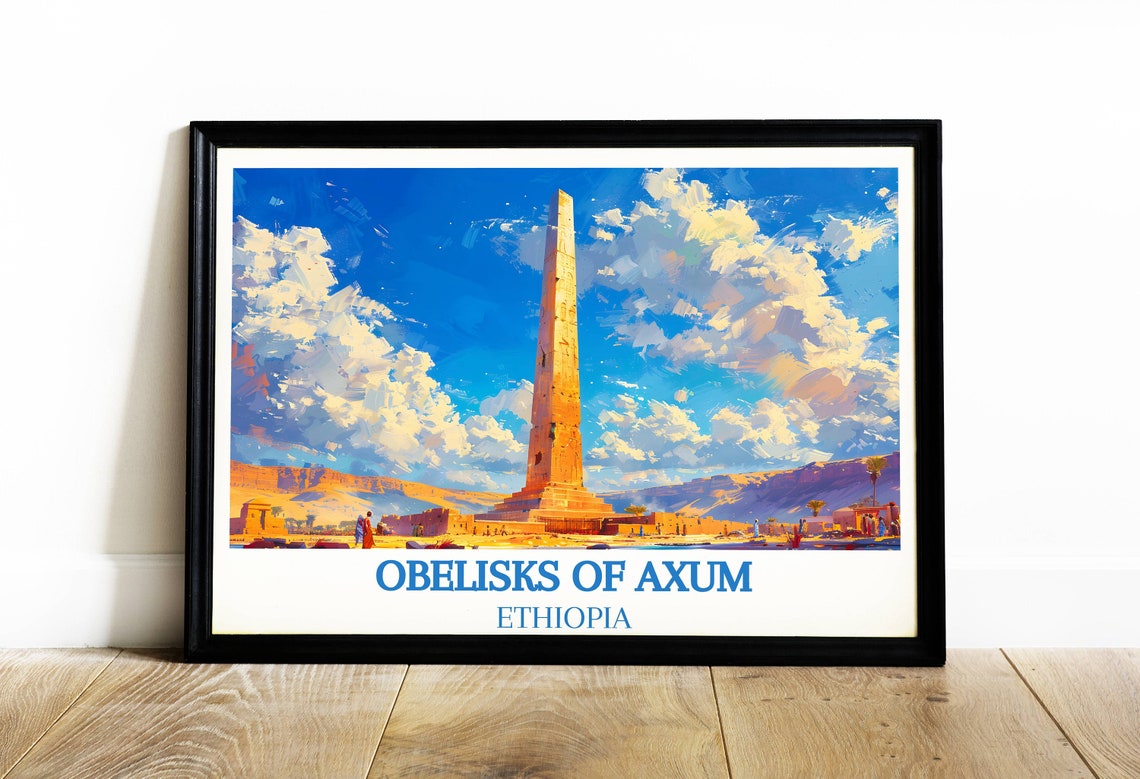 Obelisks Of Axum Ethiopia Ancient Stone Stele Desert Land Poster - Image 4