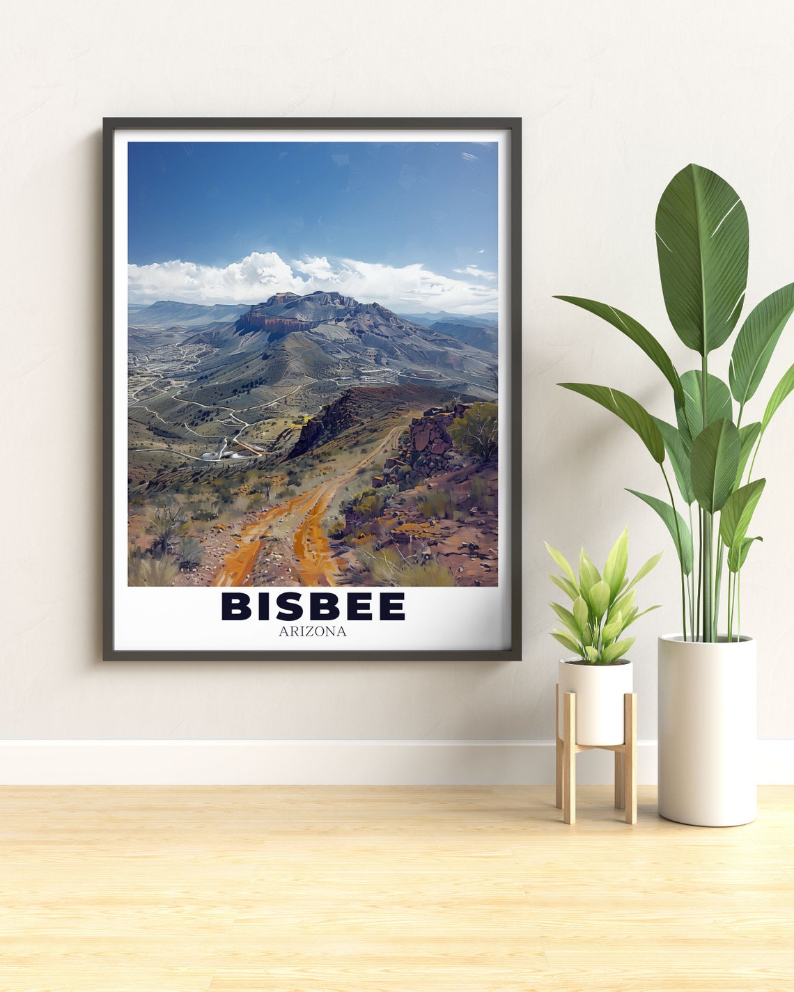 Bisbee Arizona Mule Mountains Winding Road Desert Landscape Poster - Image 3