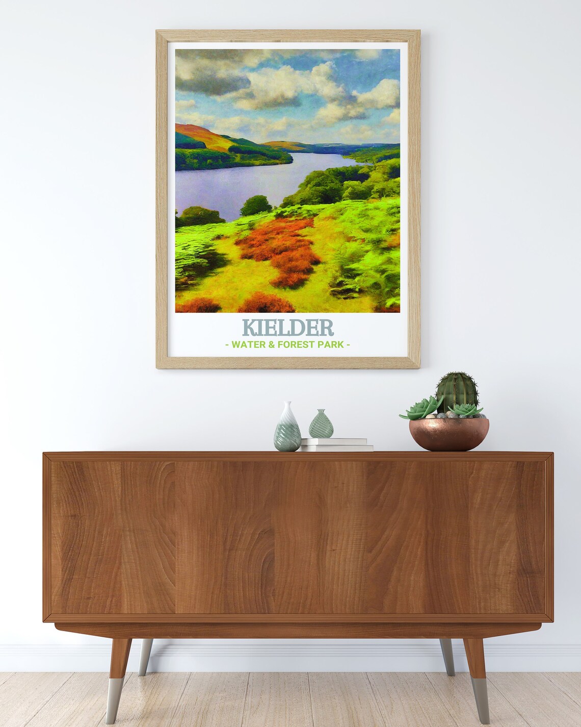 Kielder Water and Forest Park Vibrant Lakeside Autumn Scene Poster - Image 3