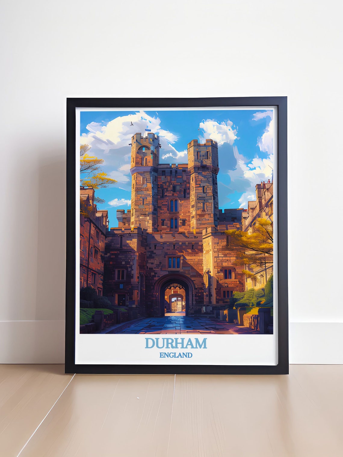 Durham England Castle Stone Gatehouse Towers Landmark Poster - Image 4