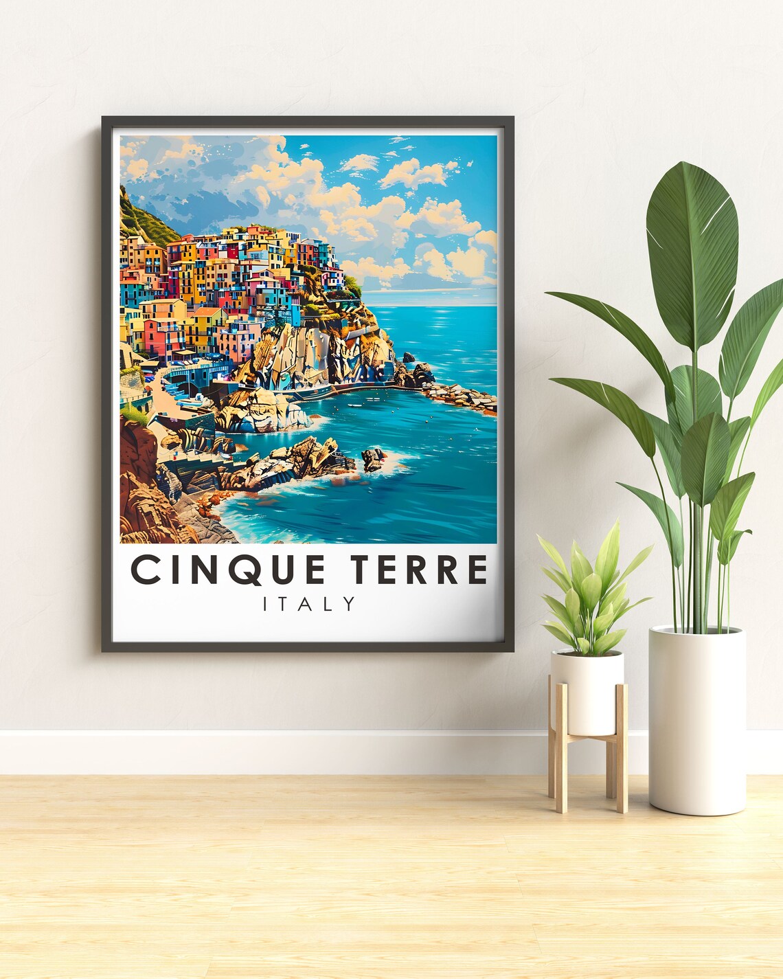 Cinque Terre Italy Colorful Cliffside Fishing Village Travel Poster - Image 3
