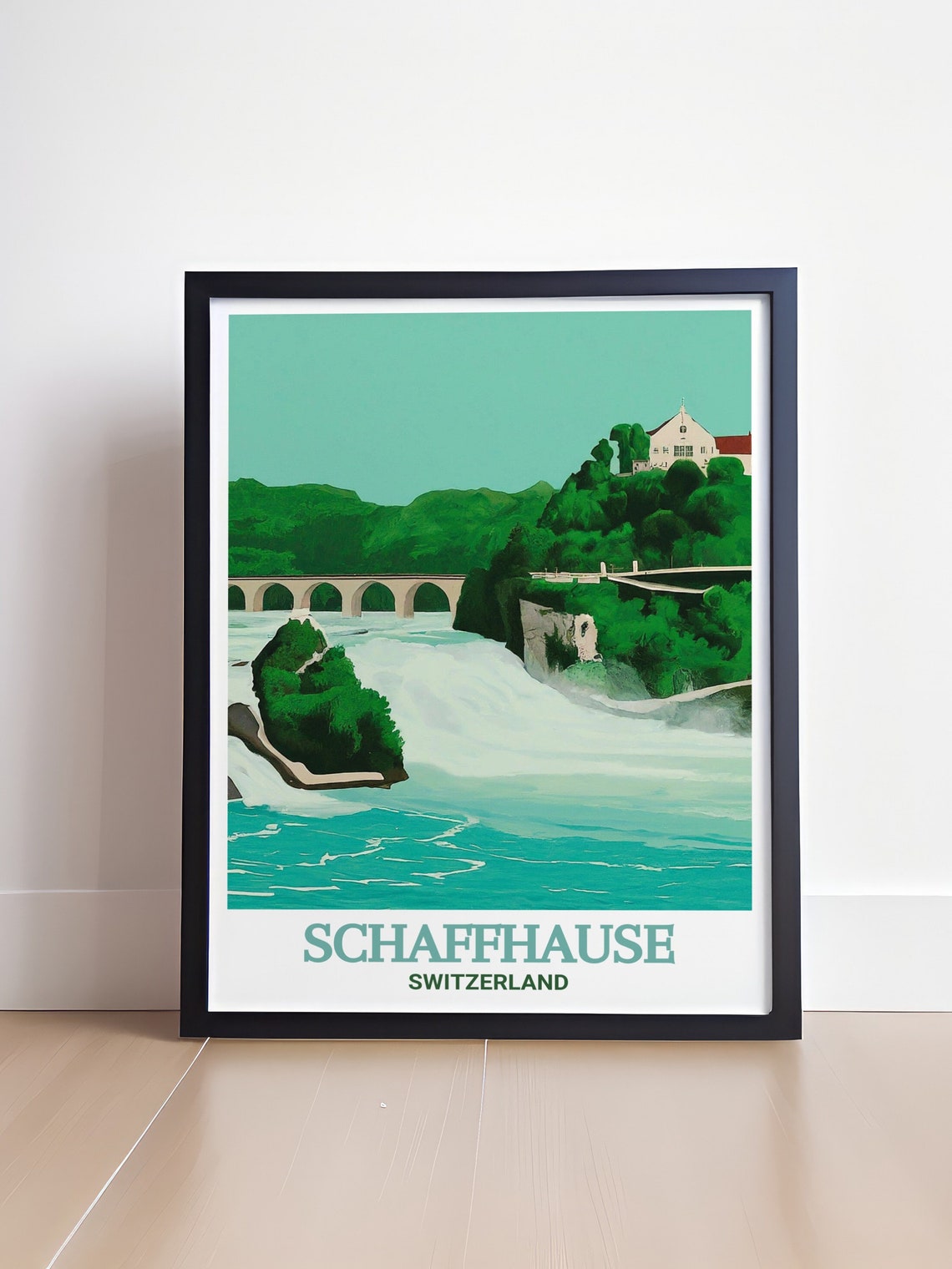 Schaffhausen Switzerland Powerful Rhine Falls Cascade Poster - Image 4