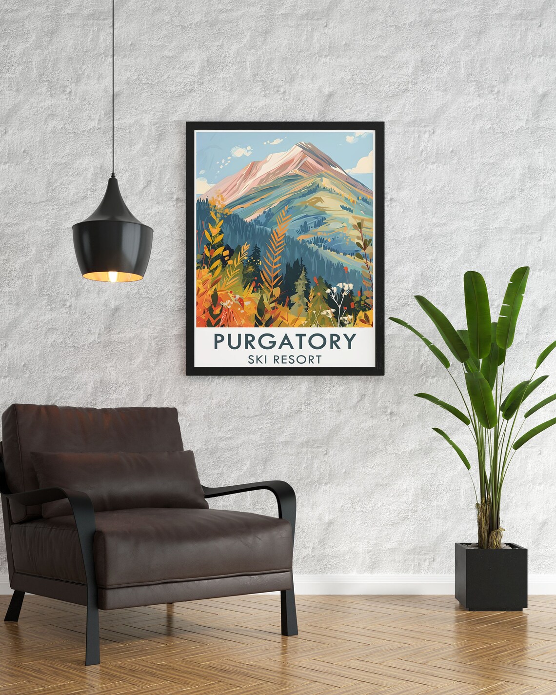 Purgatory Ski Resort Vintage Skiing Art Print - Image 2