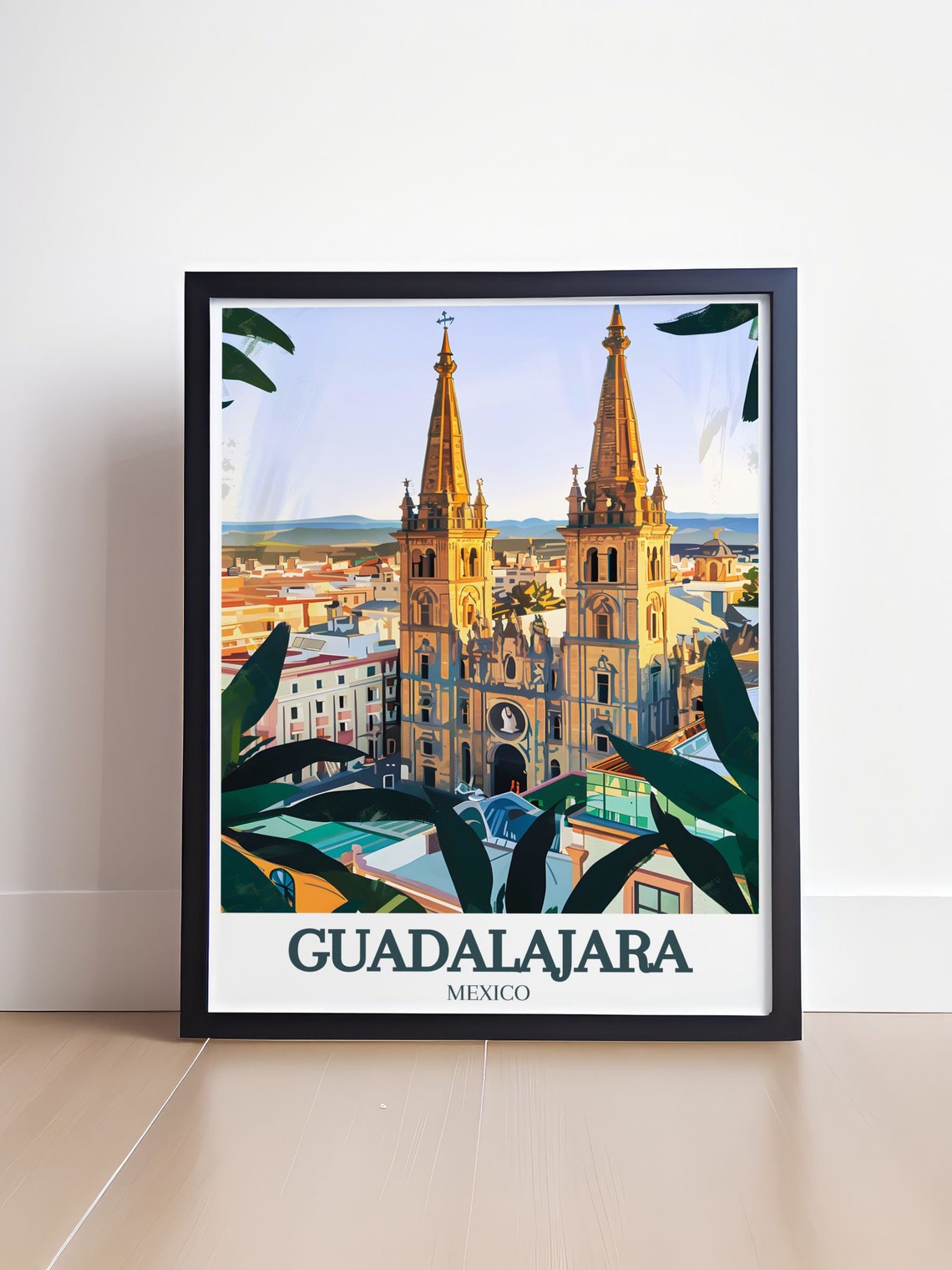 Guadalajara Mexico Cathedral Golden Hour Twin Spires Travel Poster - Image 4