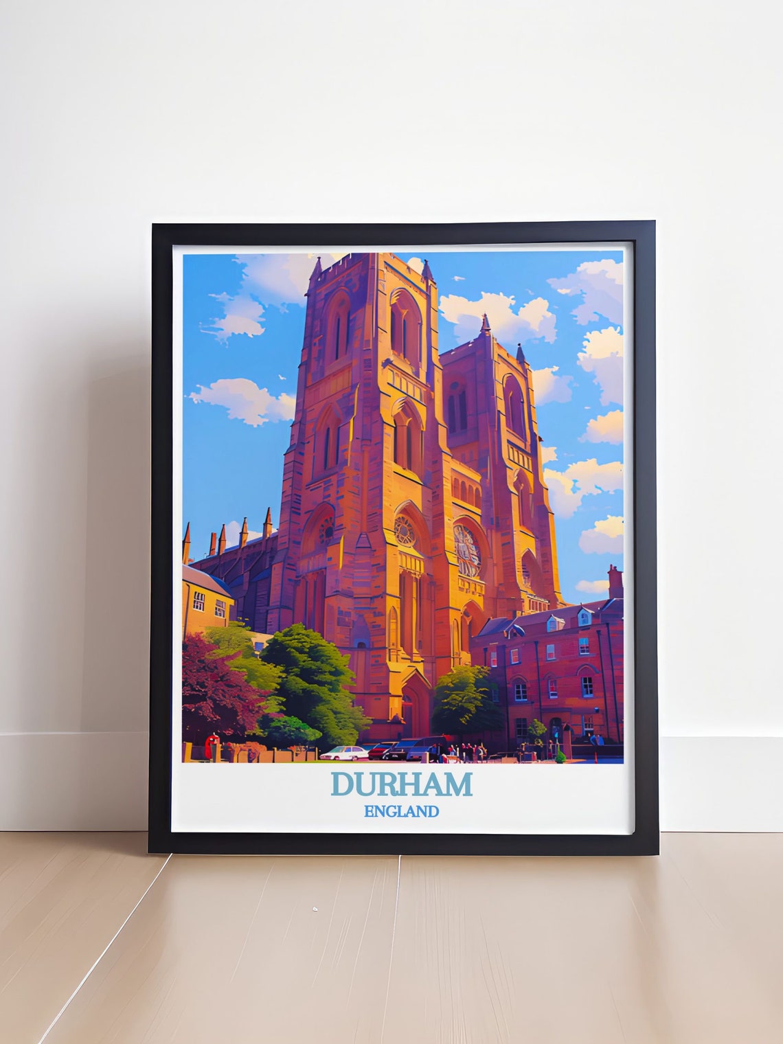 Durham England Cathedral Golden Stone Facade Landmark Poster - Image 4