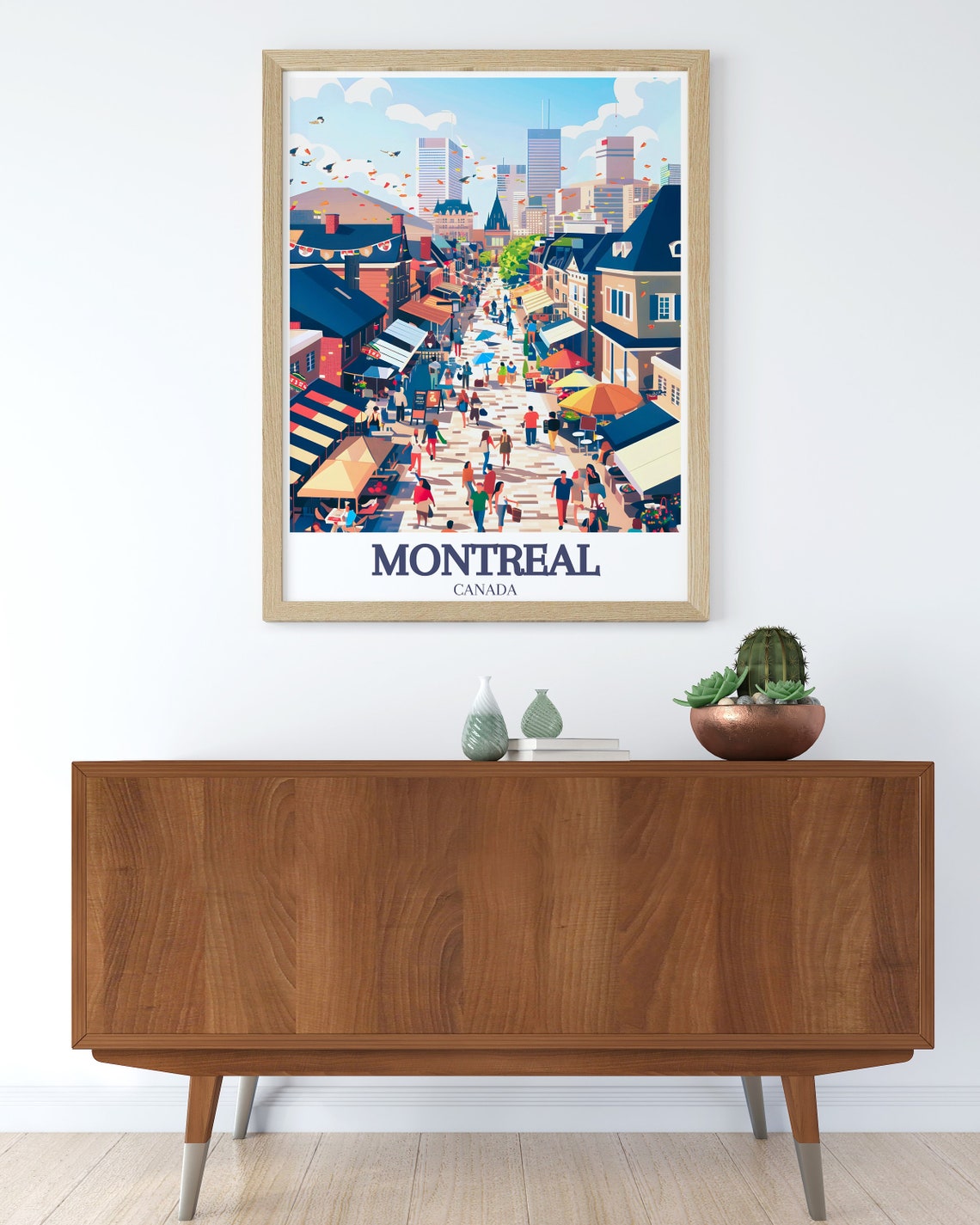 Montreal Wall Art Rue Saintpaul Montreal Skyline Vintage Poster Rue Saintpaul Montreal Skyline Travel Art Rue Saintpaul Travel Poster - Image 2