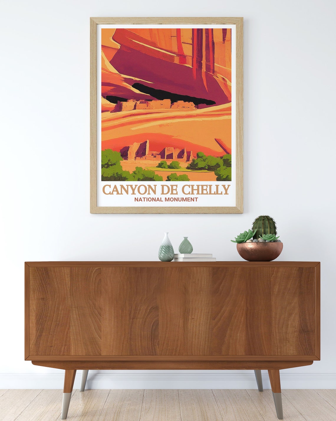 Canyon De Chelly Antelope House Ruin Red Rock View Travel Poster - Image 2