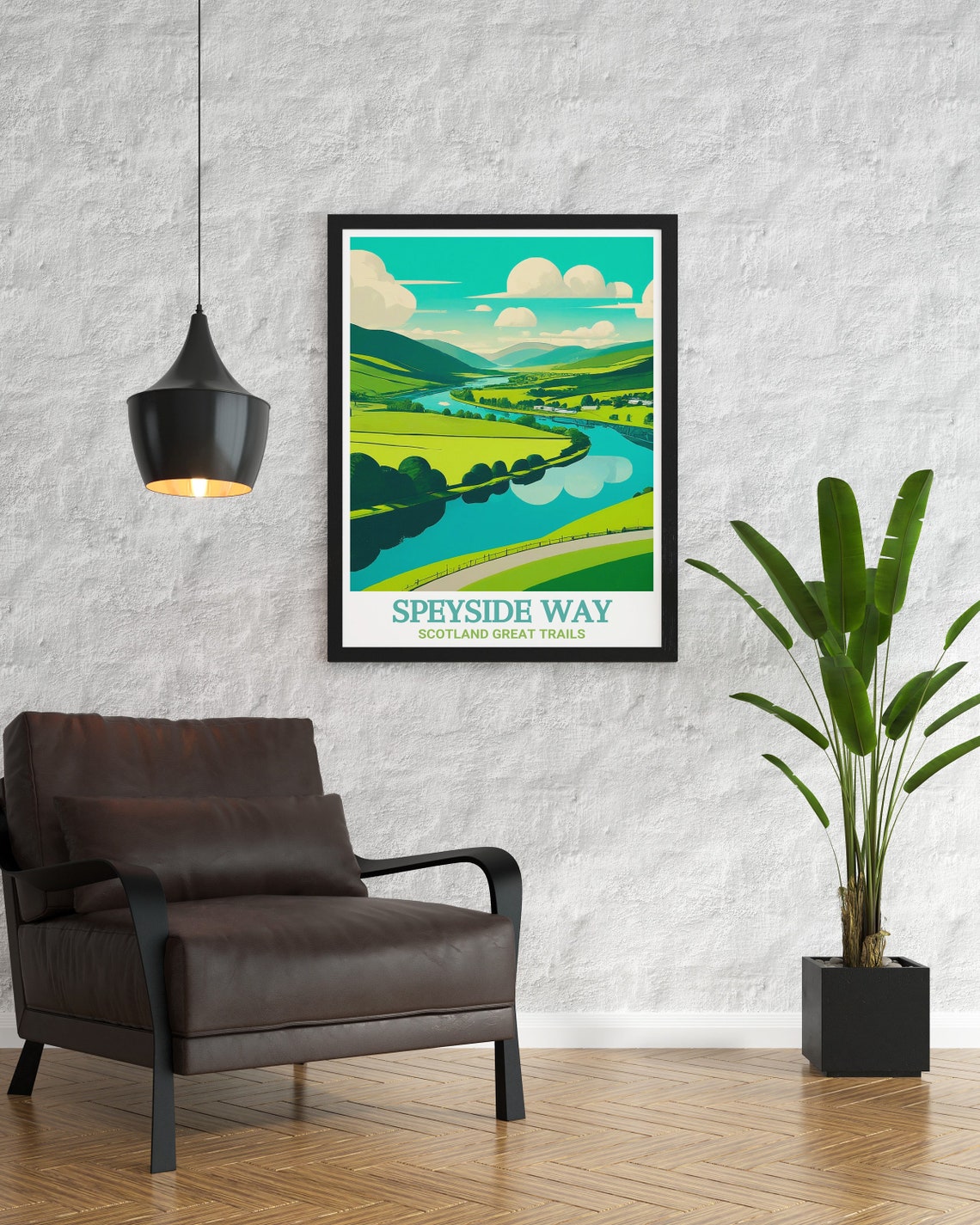 Speyside Way Scotland Winding River Spey Green Valley Poster - Image 3