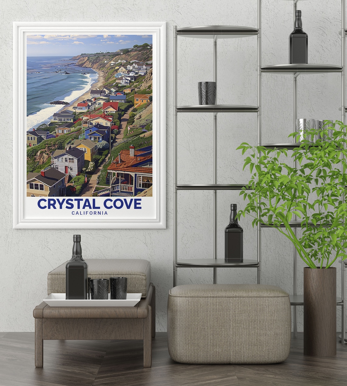 Crystal Cove Cliffside Beach Cottages Overlooking the Pacific Travel Poster - Image 2