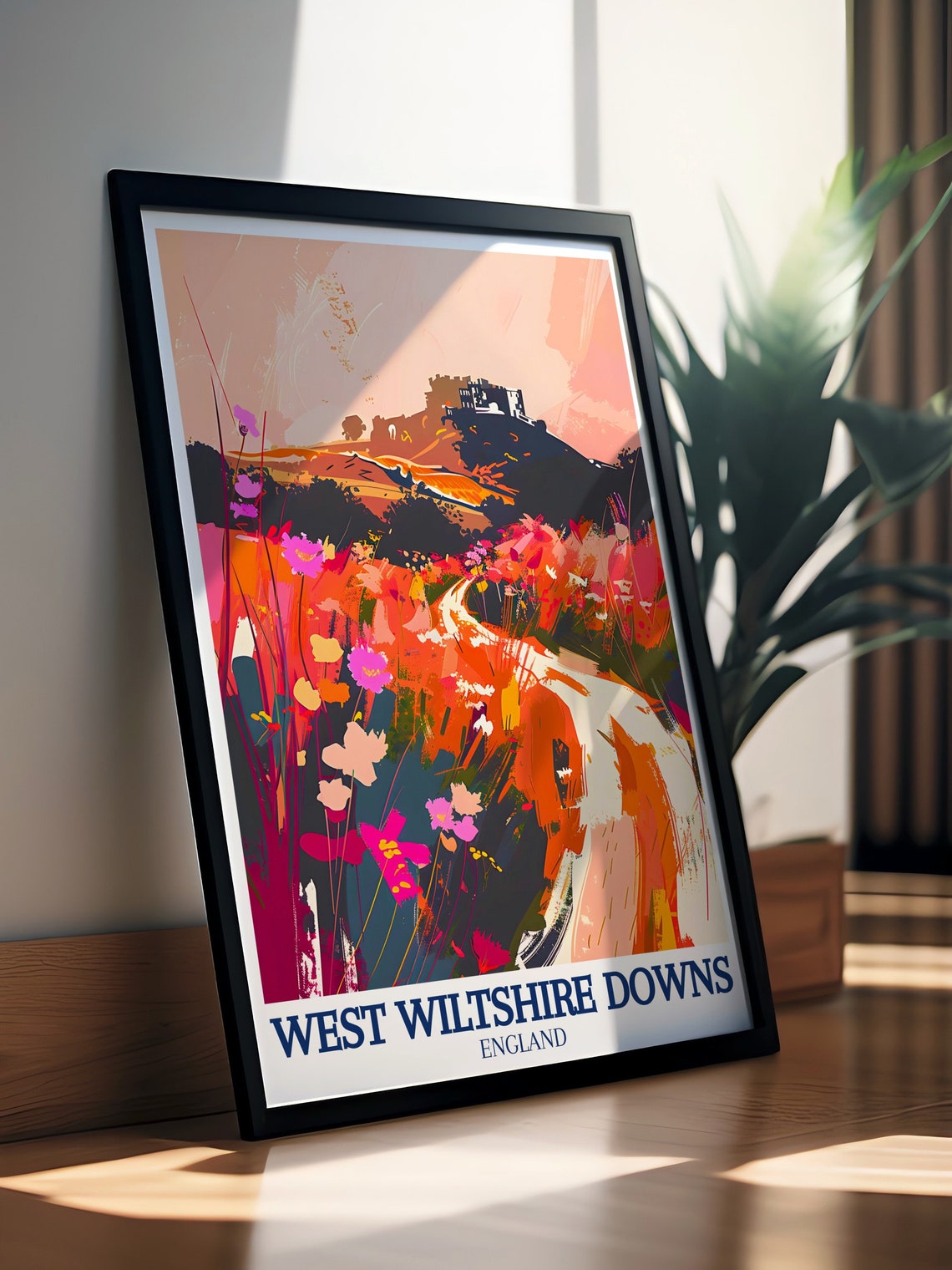 West Wiltshire Downs England Wildflower Meadow Winding Path Poster - Image 3