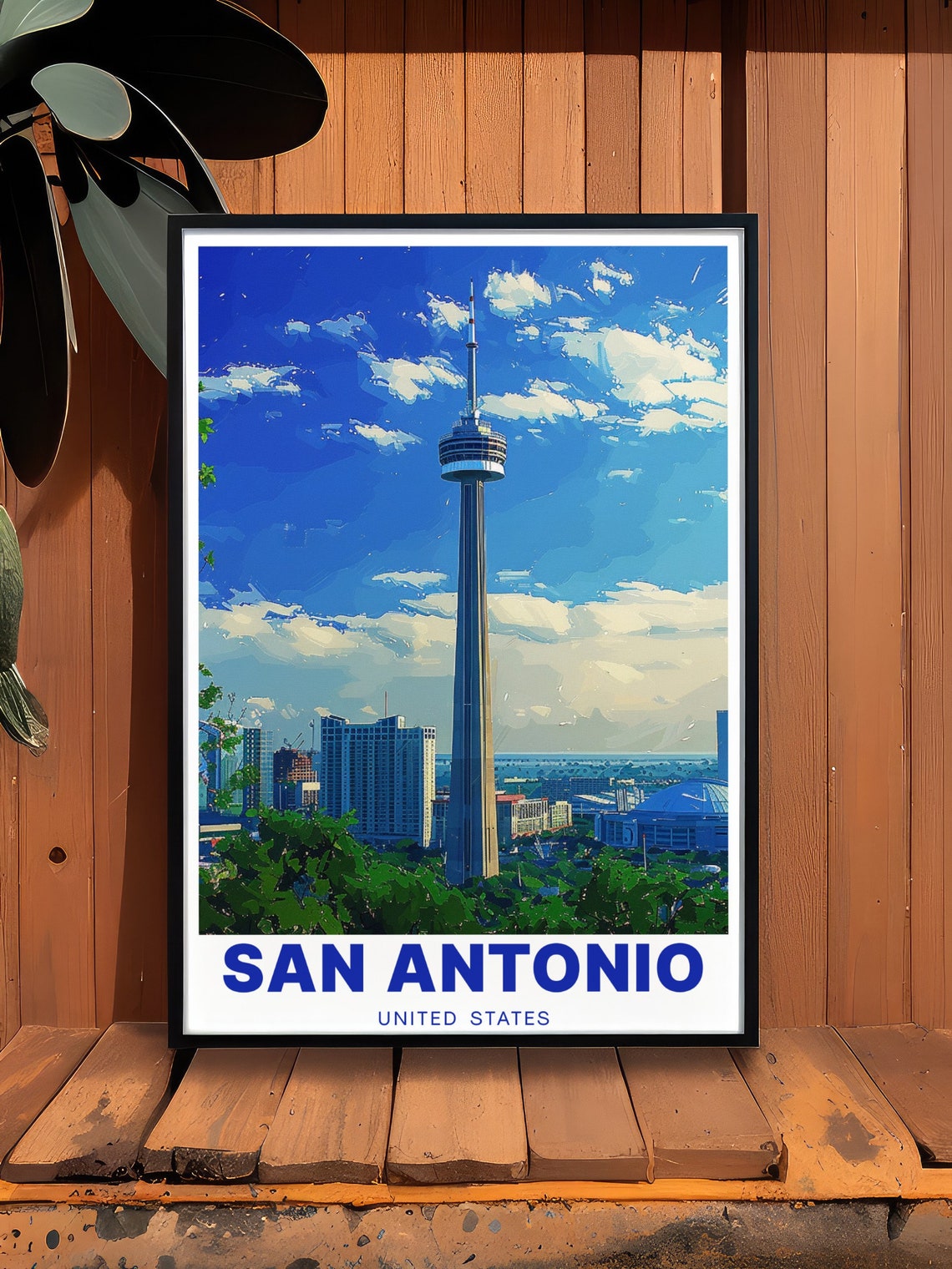 San Antonio Wall Art Tower Of The Americas Poster San Antonio Texas With Tower Of The Americas Decor Tower Of The Americas Art - Image 3