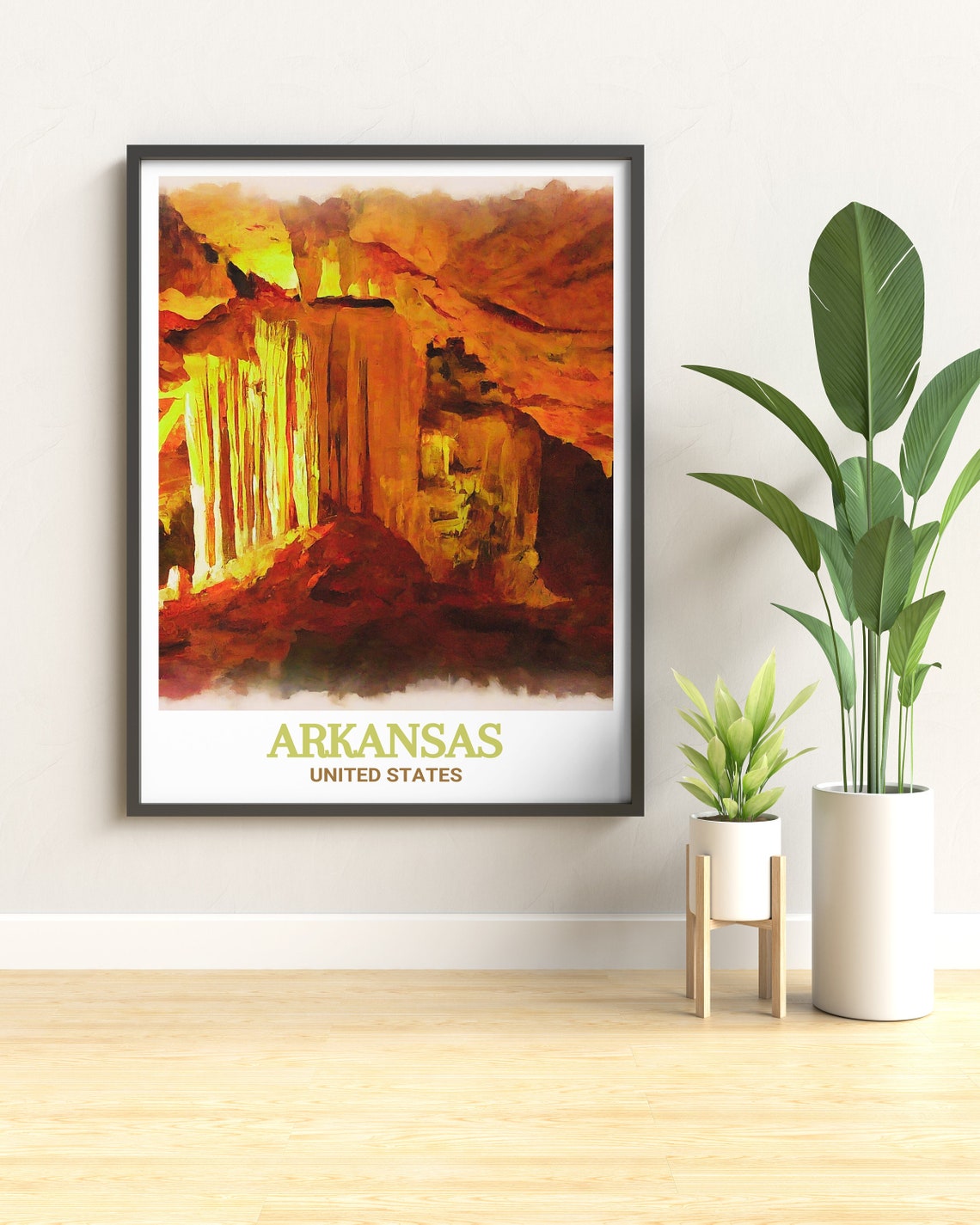 Arkansas Blanchard Springs Caverns Stalactites Golden Glow Poster - Image 2