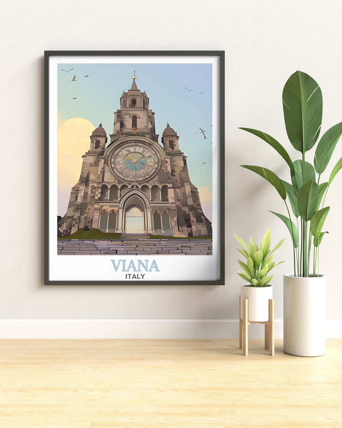 Turin Italy Cathedral Rose Window Historic Facade Travel Poster - Image 2