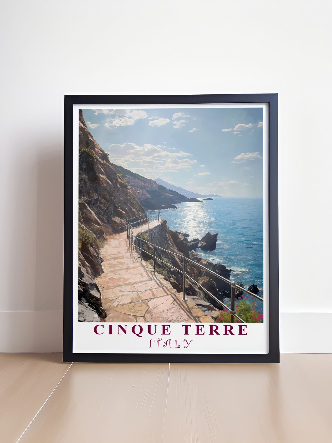 Cinque Terre Coastal Cliff Path Overlooking The Sea Italy Poster - Image 4