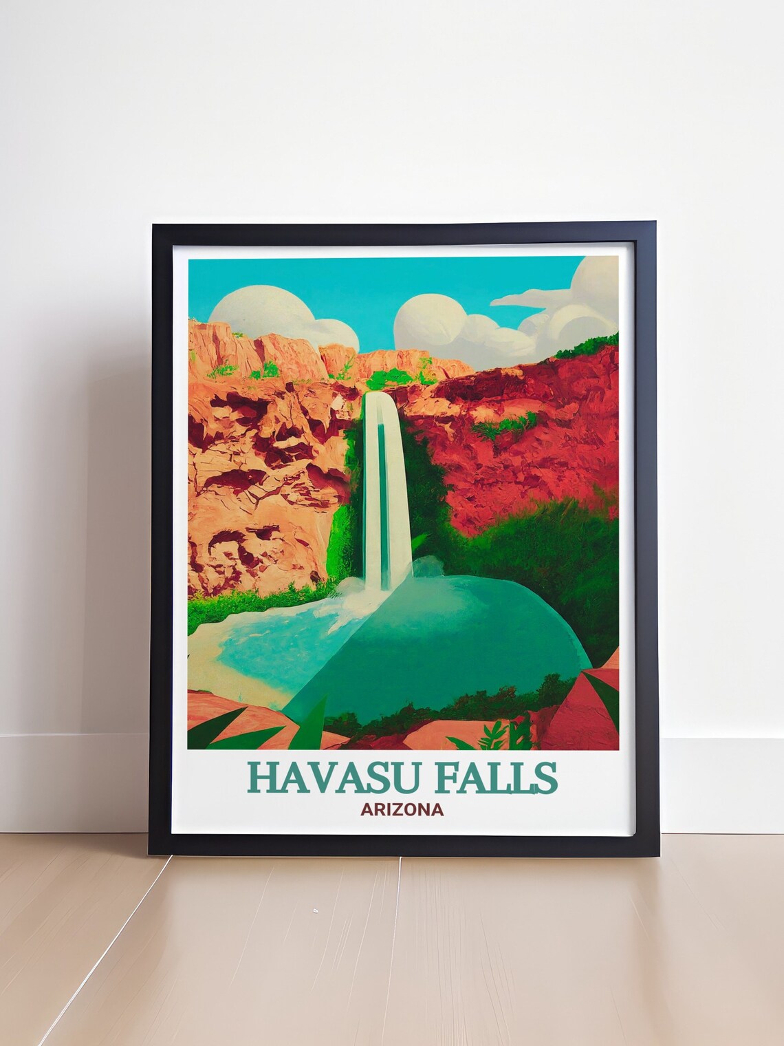Havasu Falls Arizona Red Rocks Waterfall Canyon Vintage Travel Poster - Image 4