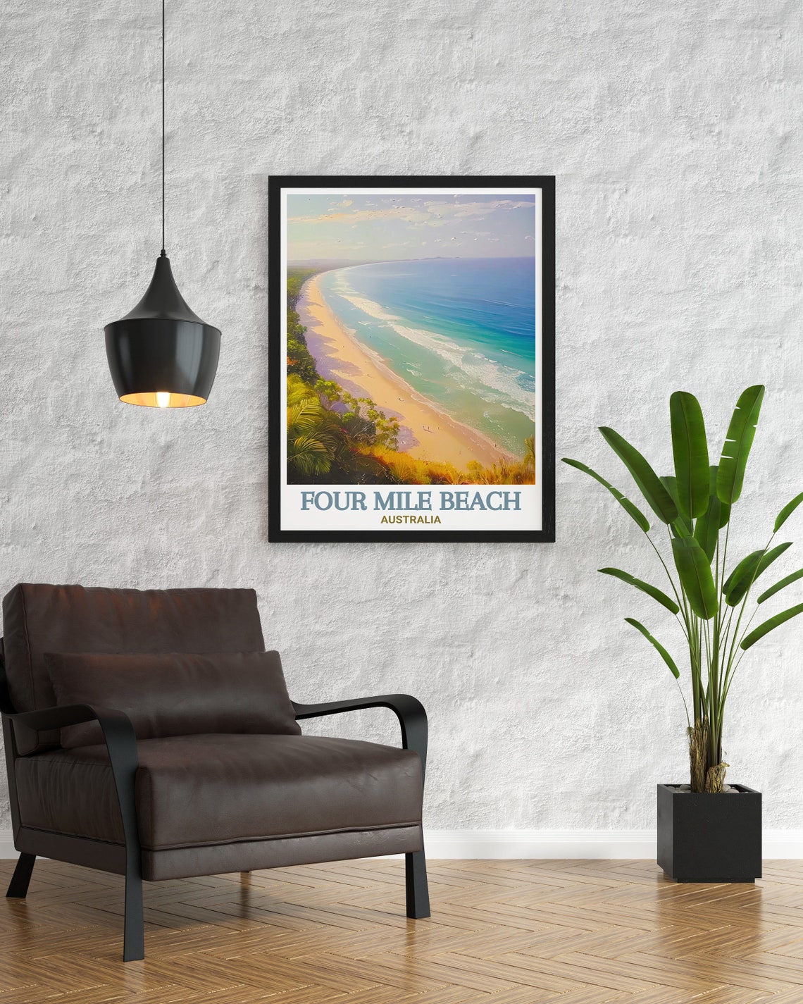 Four Mile Beach Australia Aerial Coastal View Vintage Travel Poster - Image 3