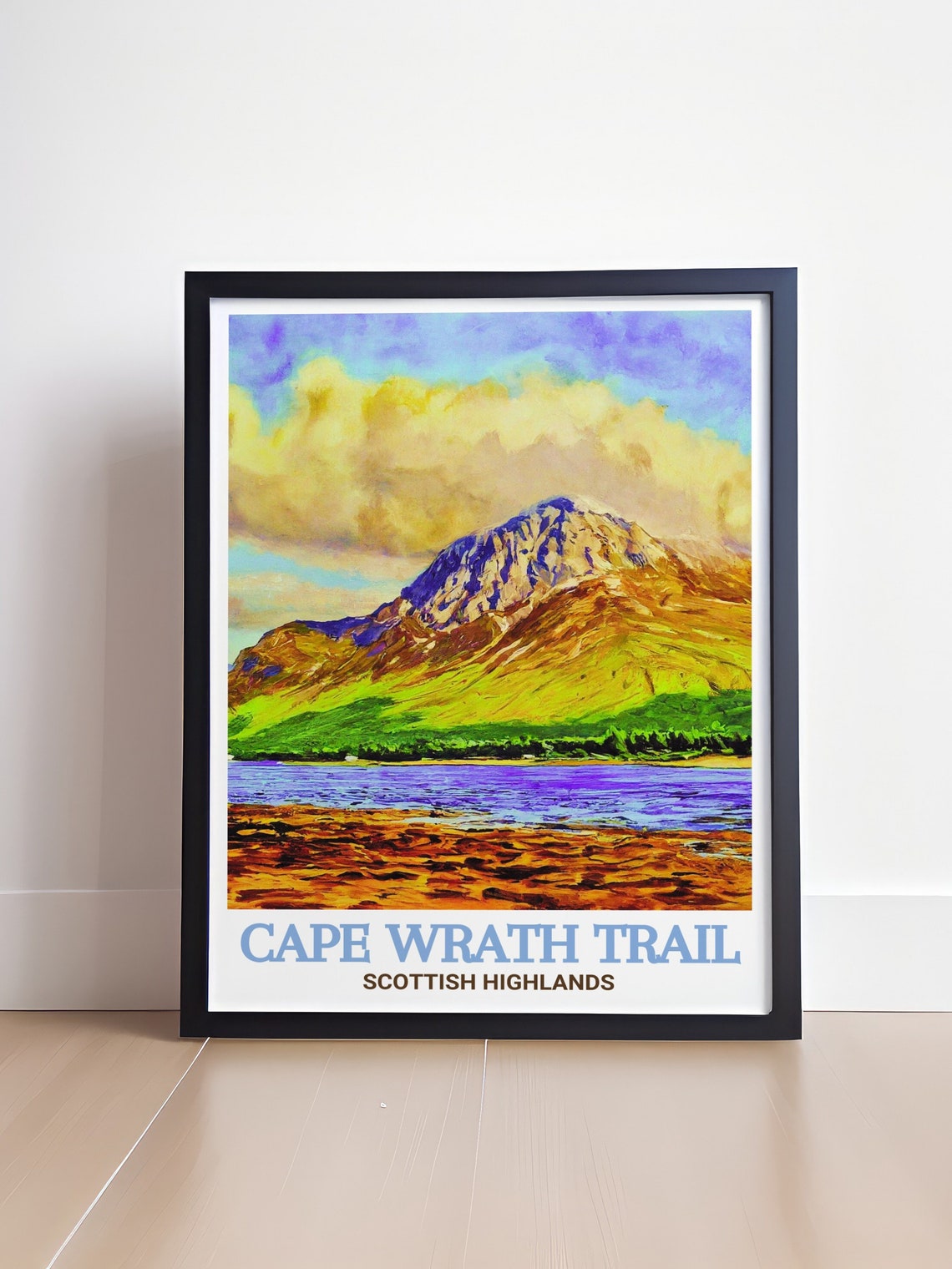 Cape Wrath Trail Highland Mountain and Loch Painting Art Poster - Image 4