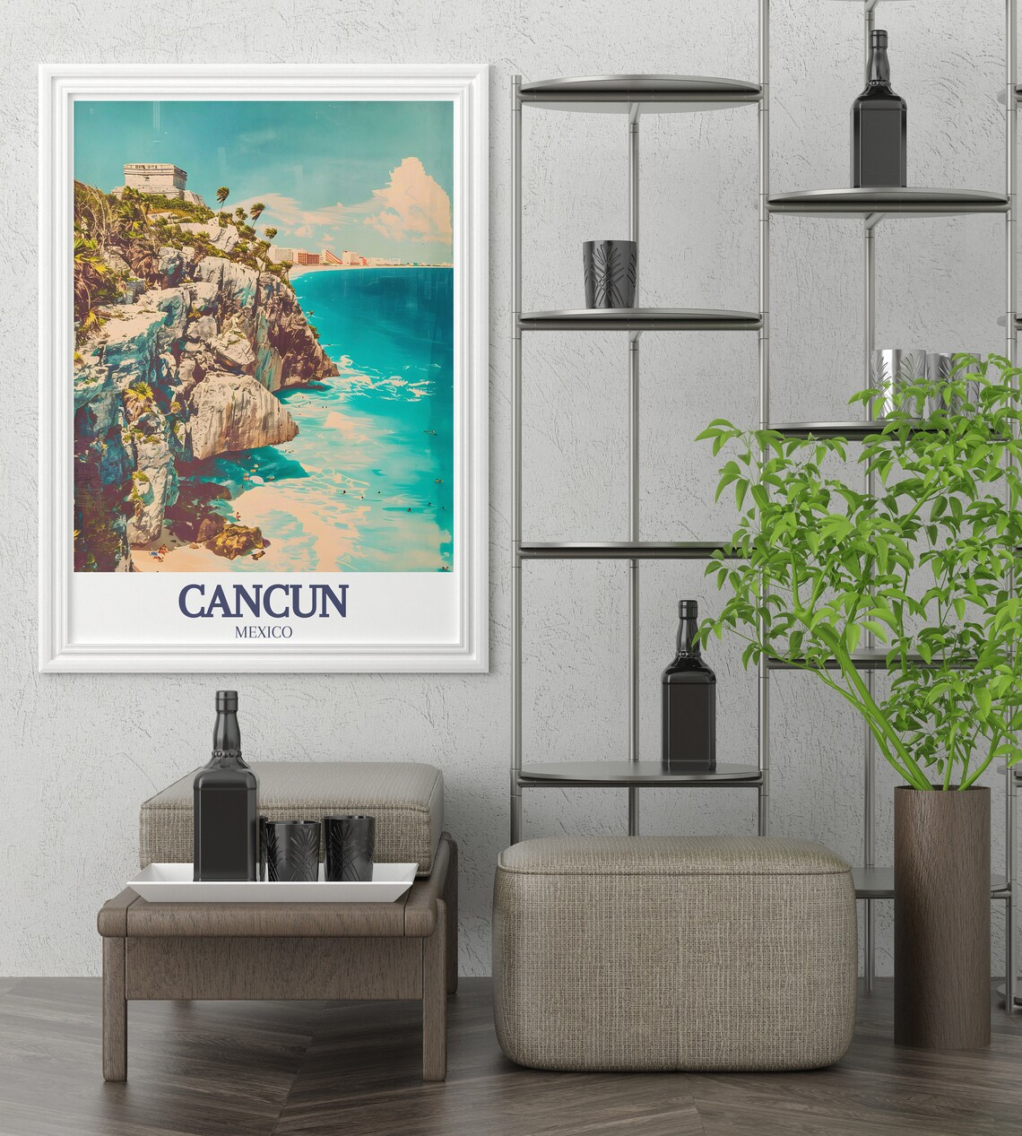 Tulum Mayan Ruins Cliff Top Caribbean Sea Mexico Travel Poster - Image 3