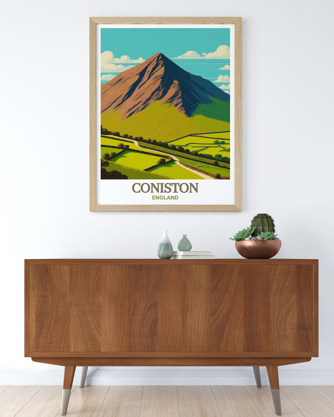 The Old Man Of Coniston Mountain Lake District England Travel Poster - Image 2