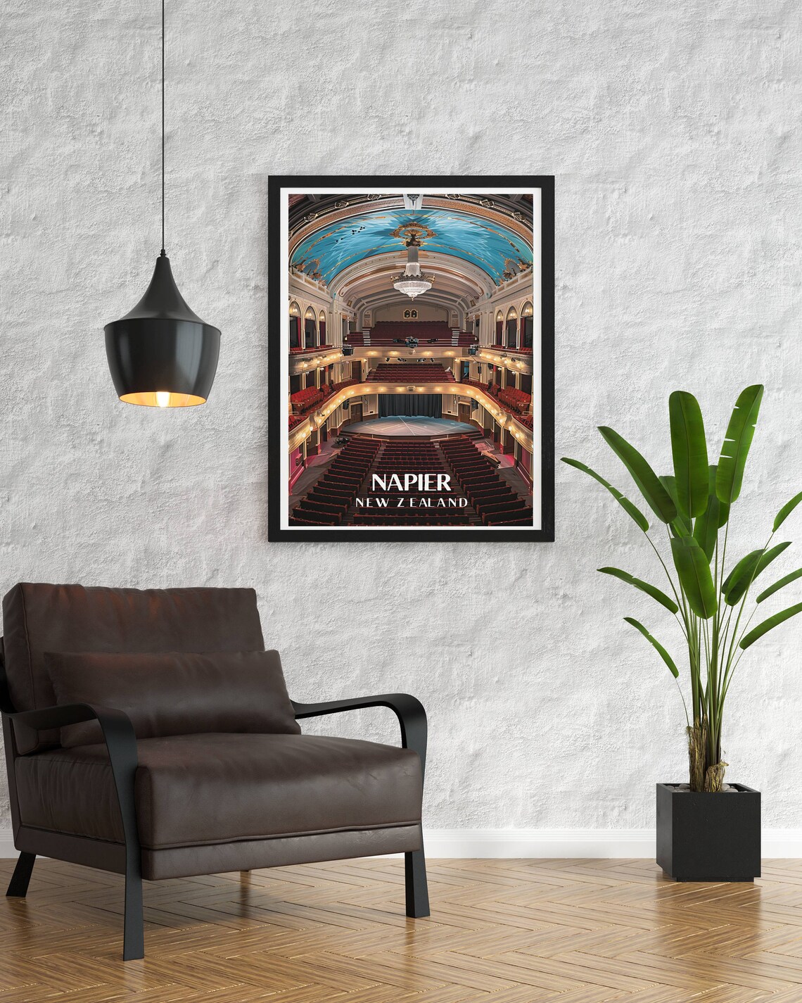Napier New Zealand Hawkes Bay Opera House Grand Interior Art Poster - Image 4