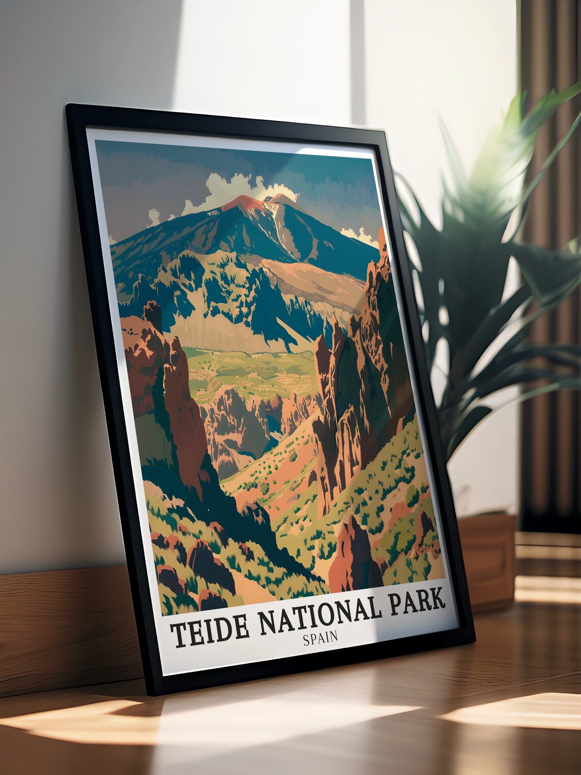 Teide National Park Spain Graphic Canyon Volcano Retro Poster - Image 3