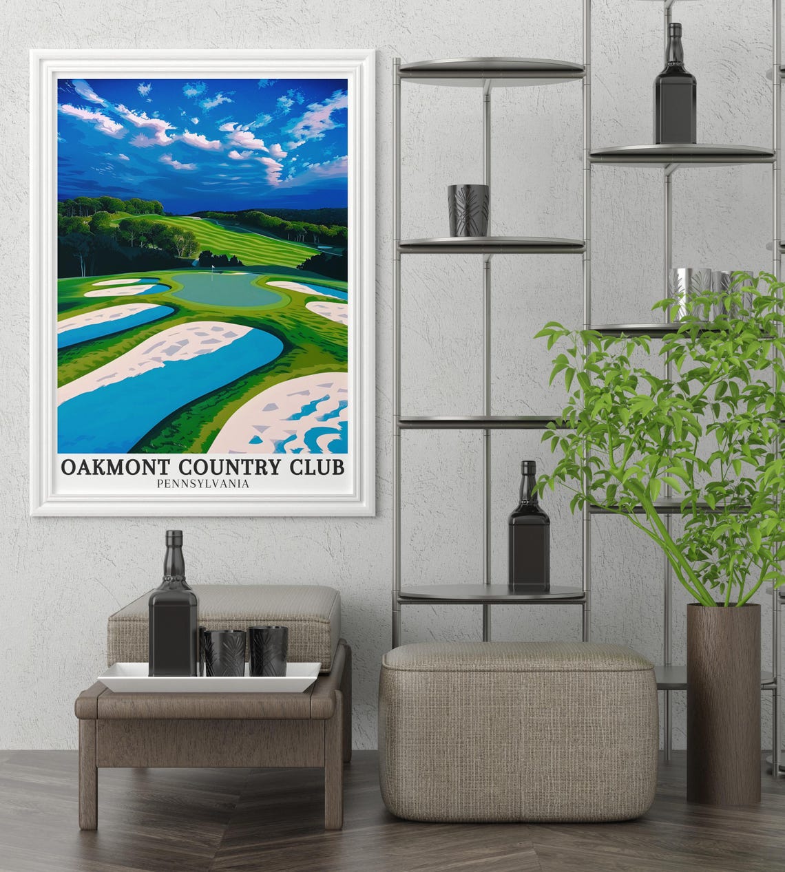 Oakmont Country Club Travel Print Church Pew Bunker Art Print Par3 Hole Poster Print Oakmont Country Club Artwork Pennsylvania Art - Image 3