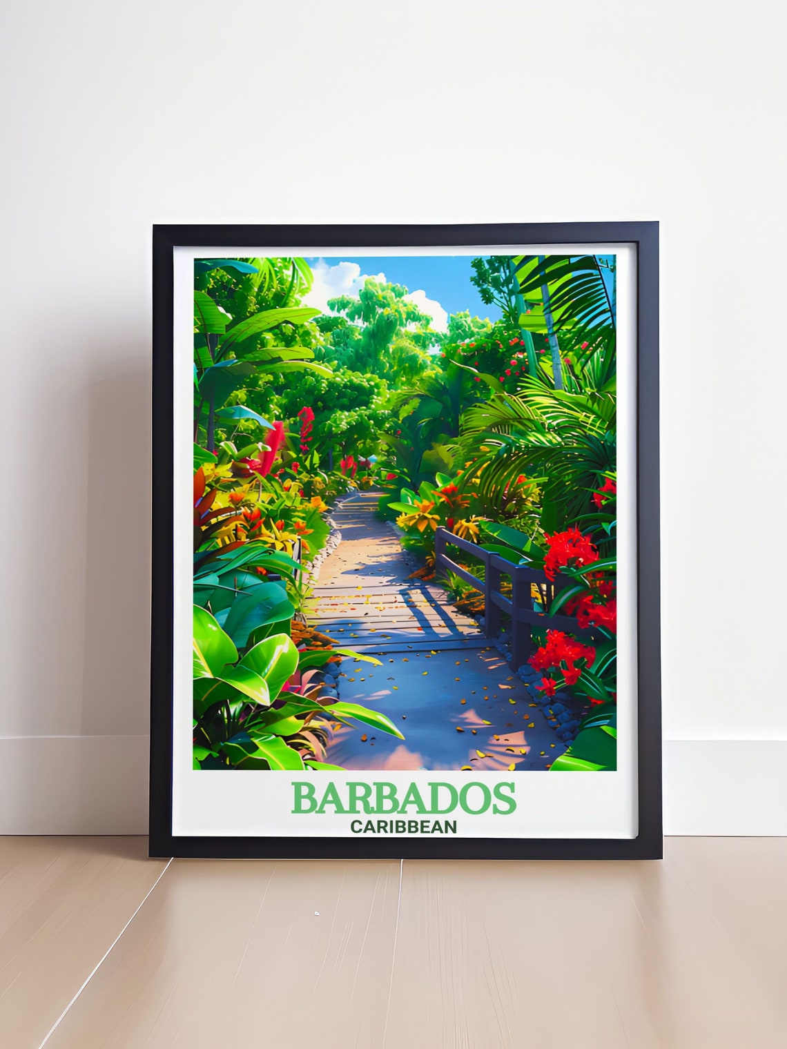 Barbados Andromeda Botanic Gardens Lush Tropical Path Poster - Image 4