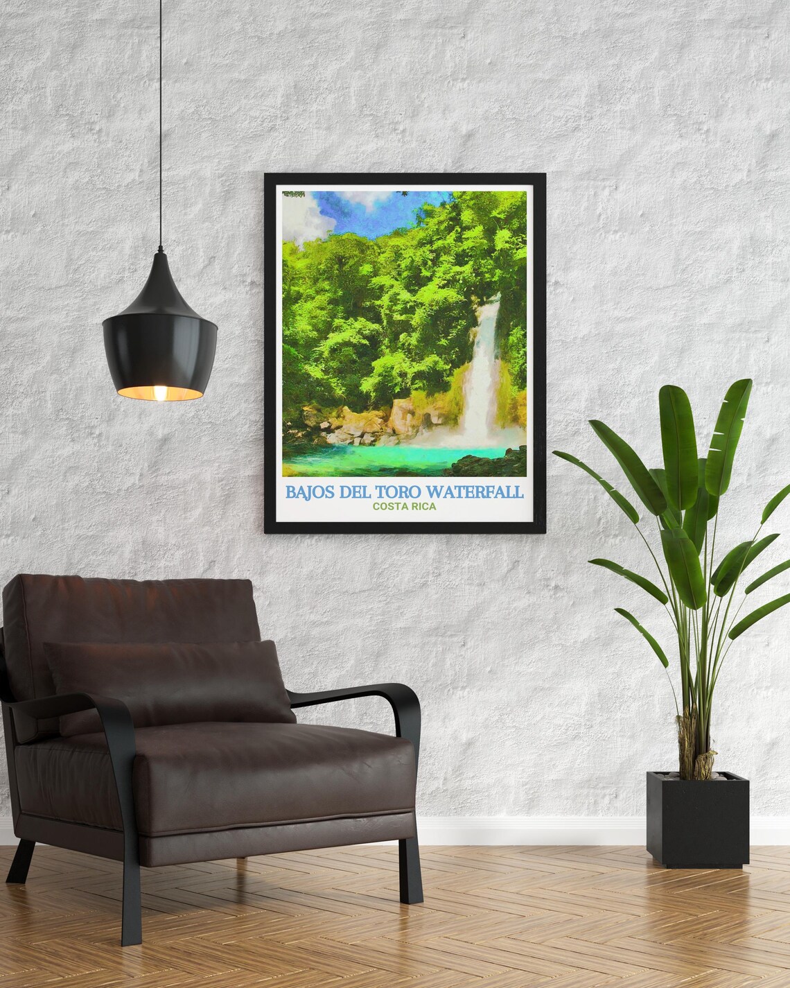 Bajos Del Toro Waterfall Costa Rica Jungle Cascade Travel Poster - Image 4