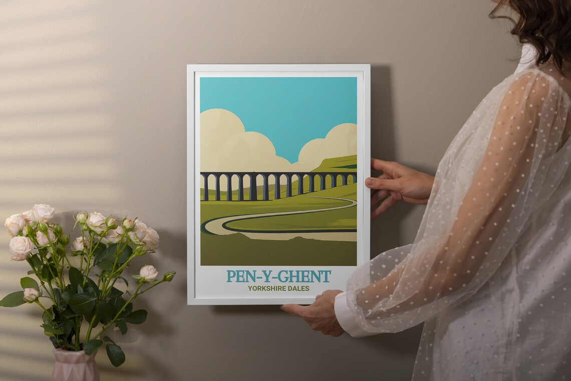 Pen-y-ghent Ribblehead Viaduct Minimalist Dales Travel Poster - Image 2