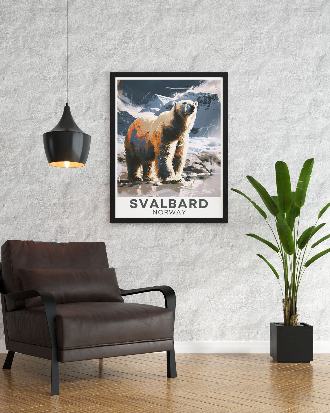Svalbard Norway Polar Bear Standing Arctic Glacier Ice Poster - Image 3