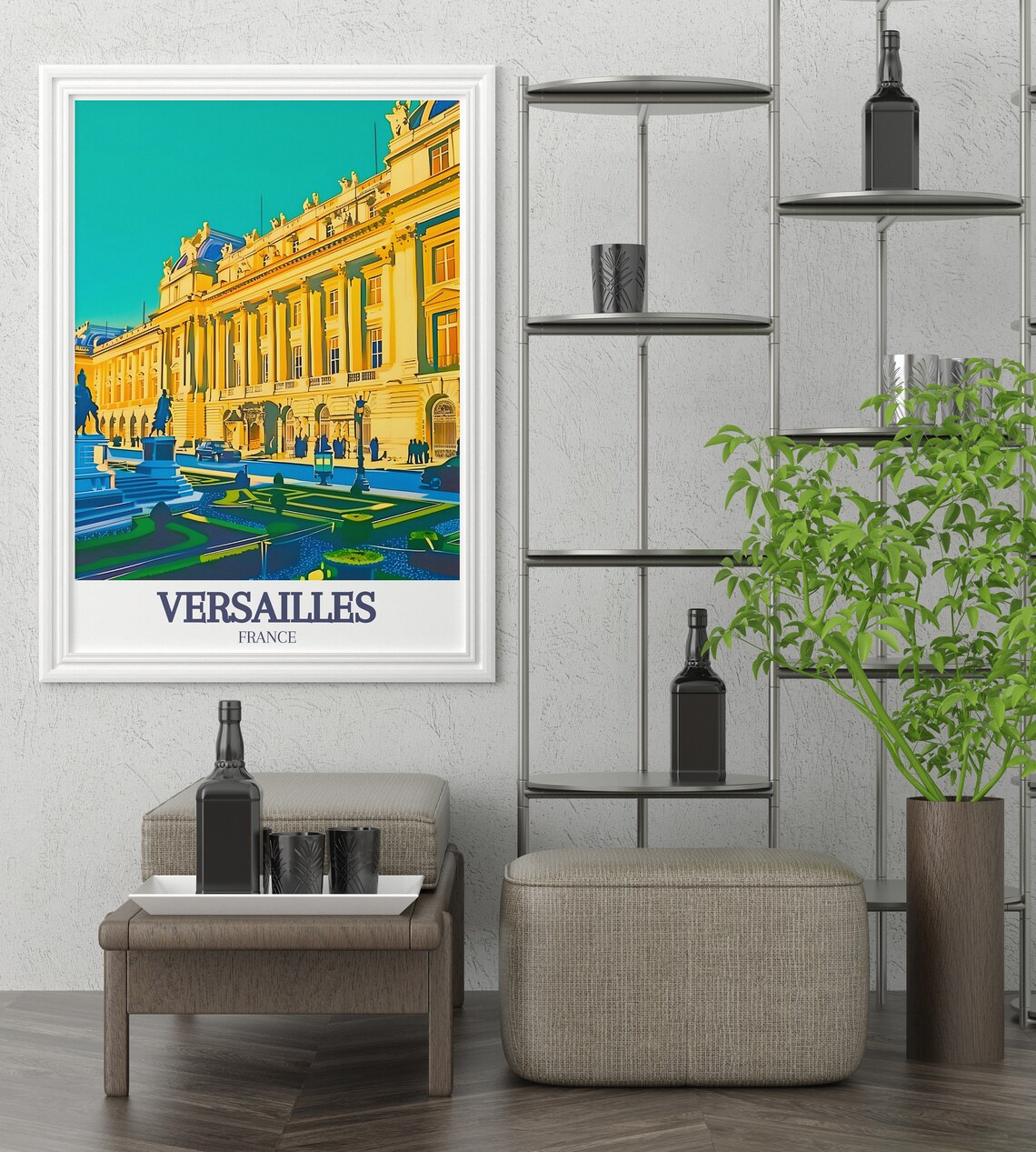 Versailles France Golden Palace Facade And Formal Gardens Poster - Image 3