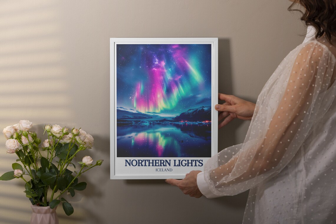 Northern Lights Jokulsarlon Glacier Lagoon Iceland Aurora Poster - Image 3