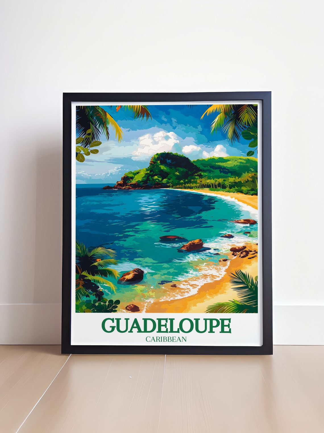 Guadeloupe Caribbean Grand Anse Beach Daytime Cove Travel Poster - Image 4