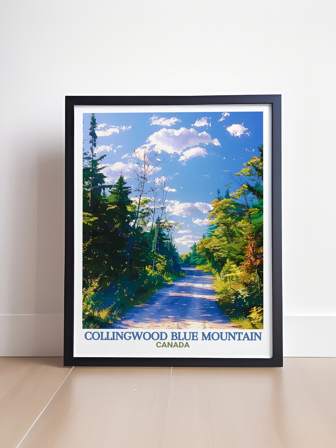 Collingwood Blue Mountain Forest Trail Sun Dappled Trees Nature Travel Poster - Image 4