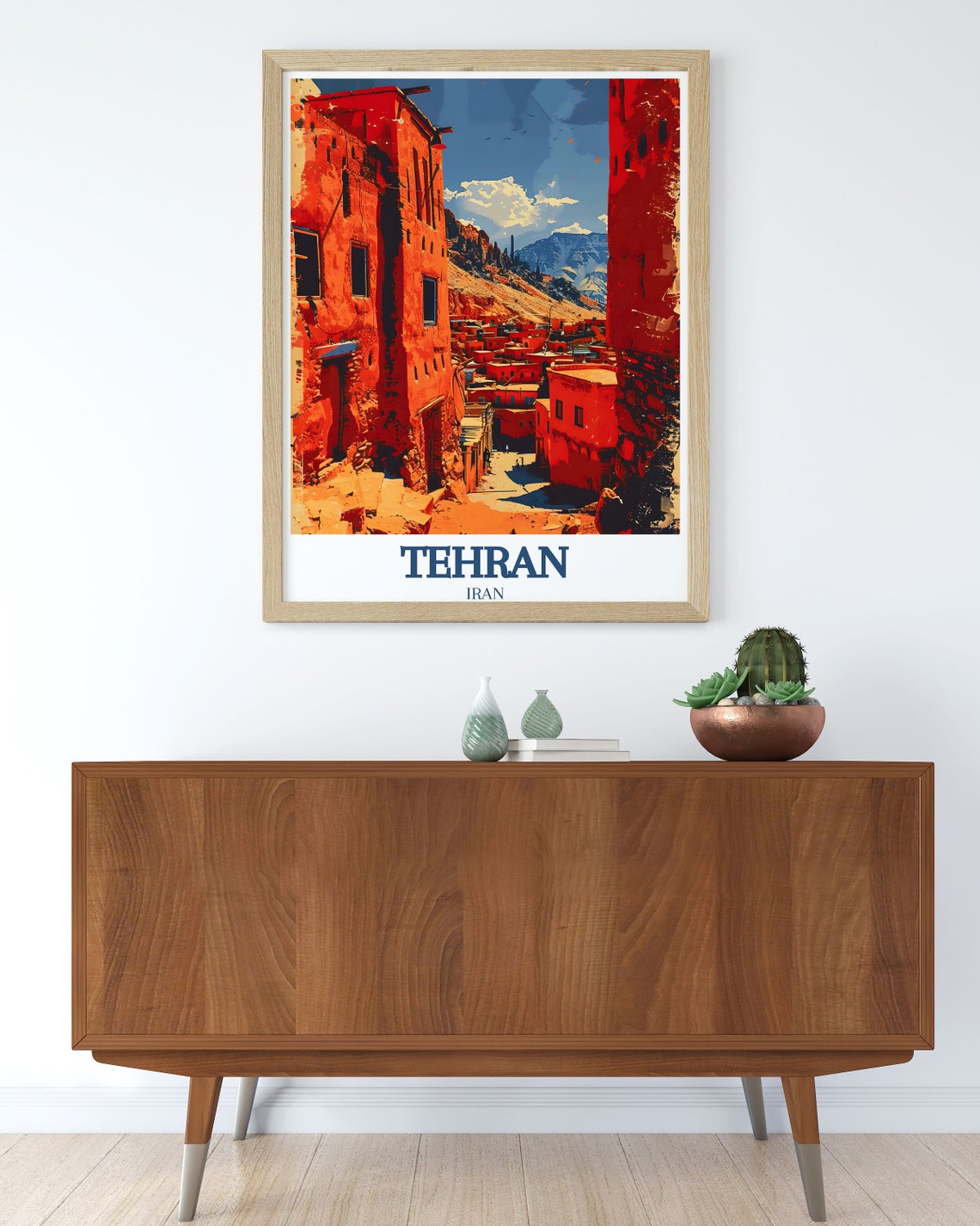 Tehran Iran Abyaneh Red Clay Village Mountainside Travel Poster - Image 3