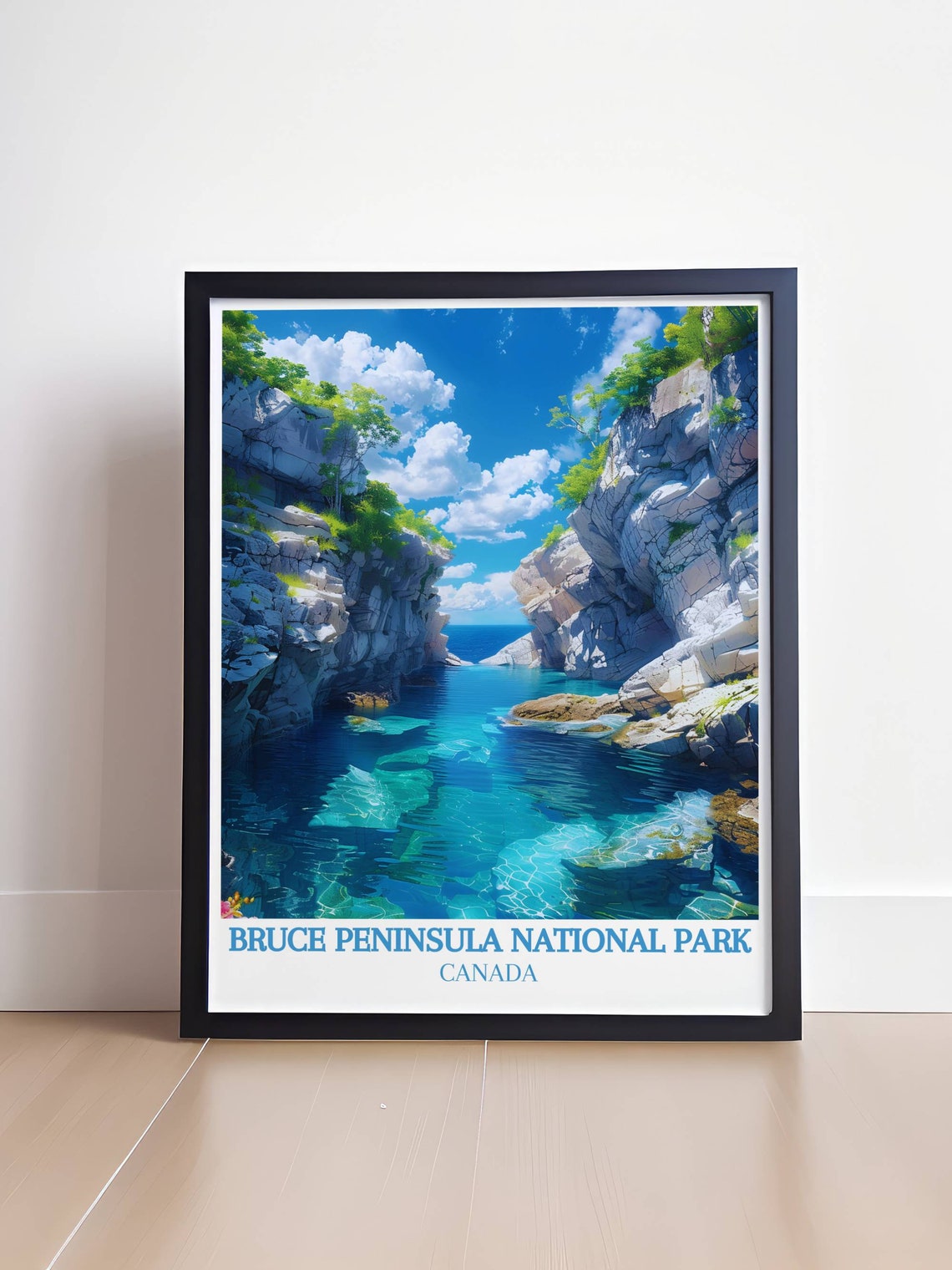 Bruce Peninsula Canada Grotto Turquoise Cove Cliffs View Poster - Image 4