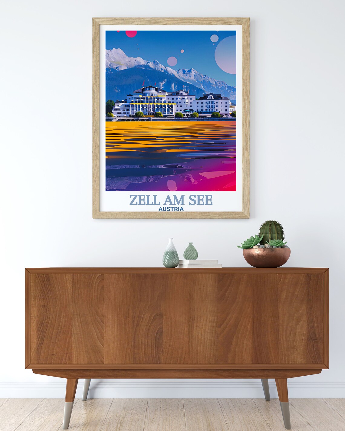 Zell am See Austria Grand Hotel Lake Reflection Mountains Poster - Image 3