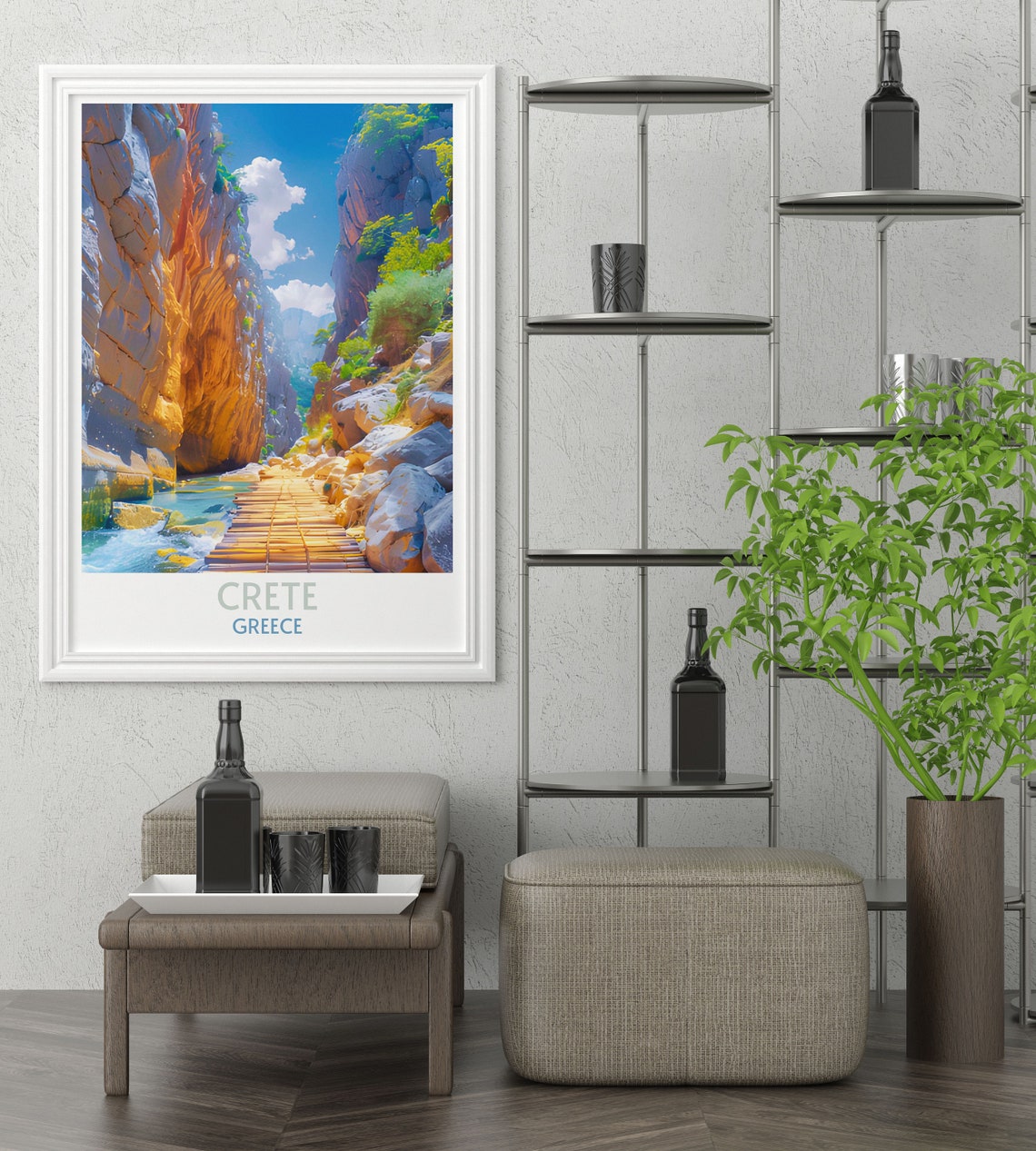 Crete Samaria Gorge Canyon Walkway Adventure Greece Travel Poster - Image 4