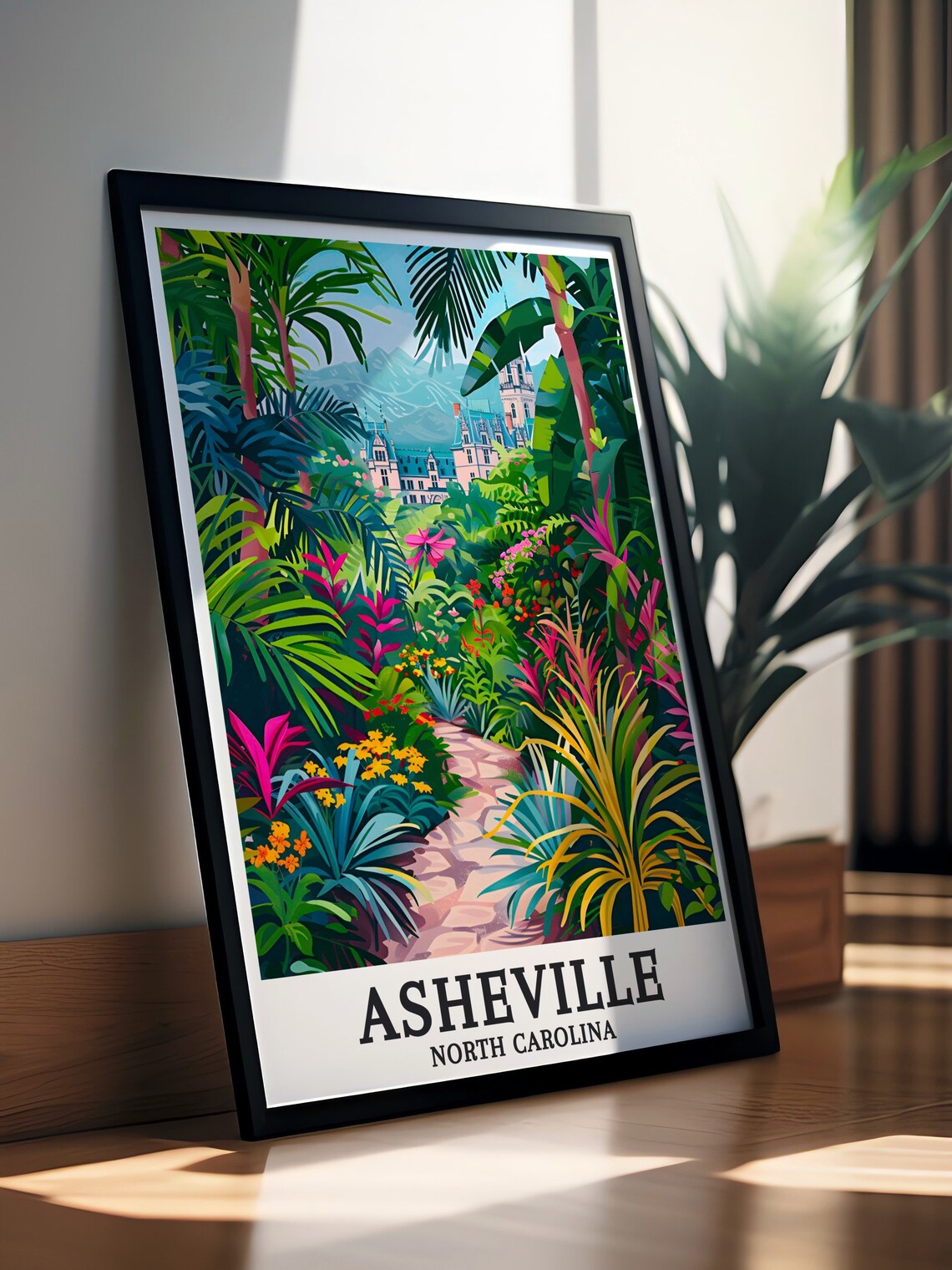 Asheville Biltmore Estate Garden North Carolina Travel Poster - Image 2