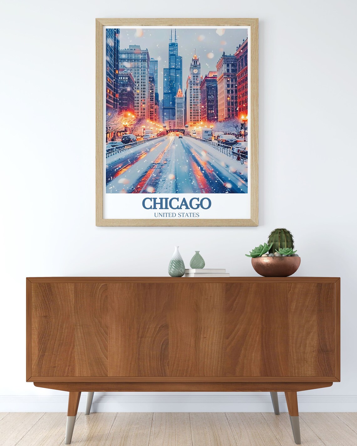 Chicago Art Collection, Magnificent Mile Travel Poster - Image 2