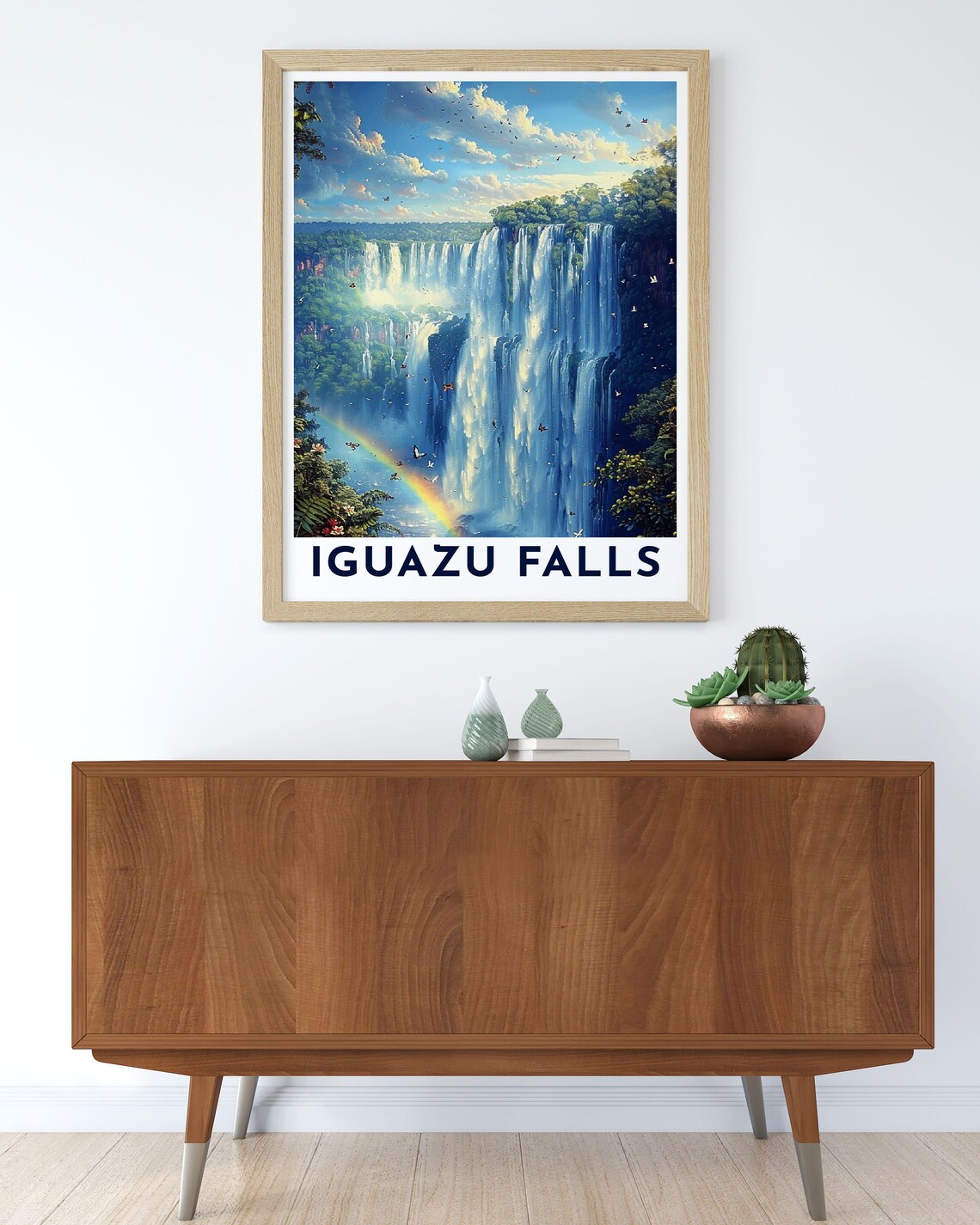 Iguazu Falls Rainbow Butterflies Misty Rainforest Falls Poster - Image 2