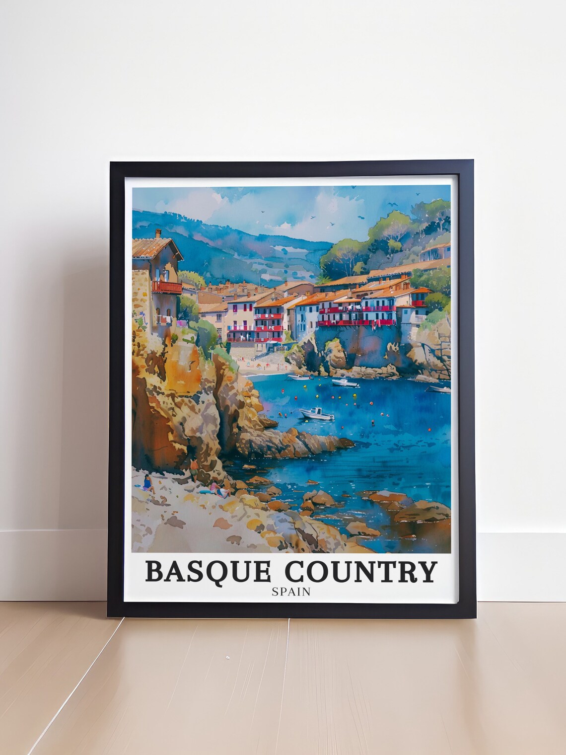 Basque Country Getaria Cliffs Fishing Village Coastal Poster - Image 4