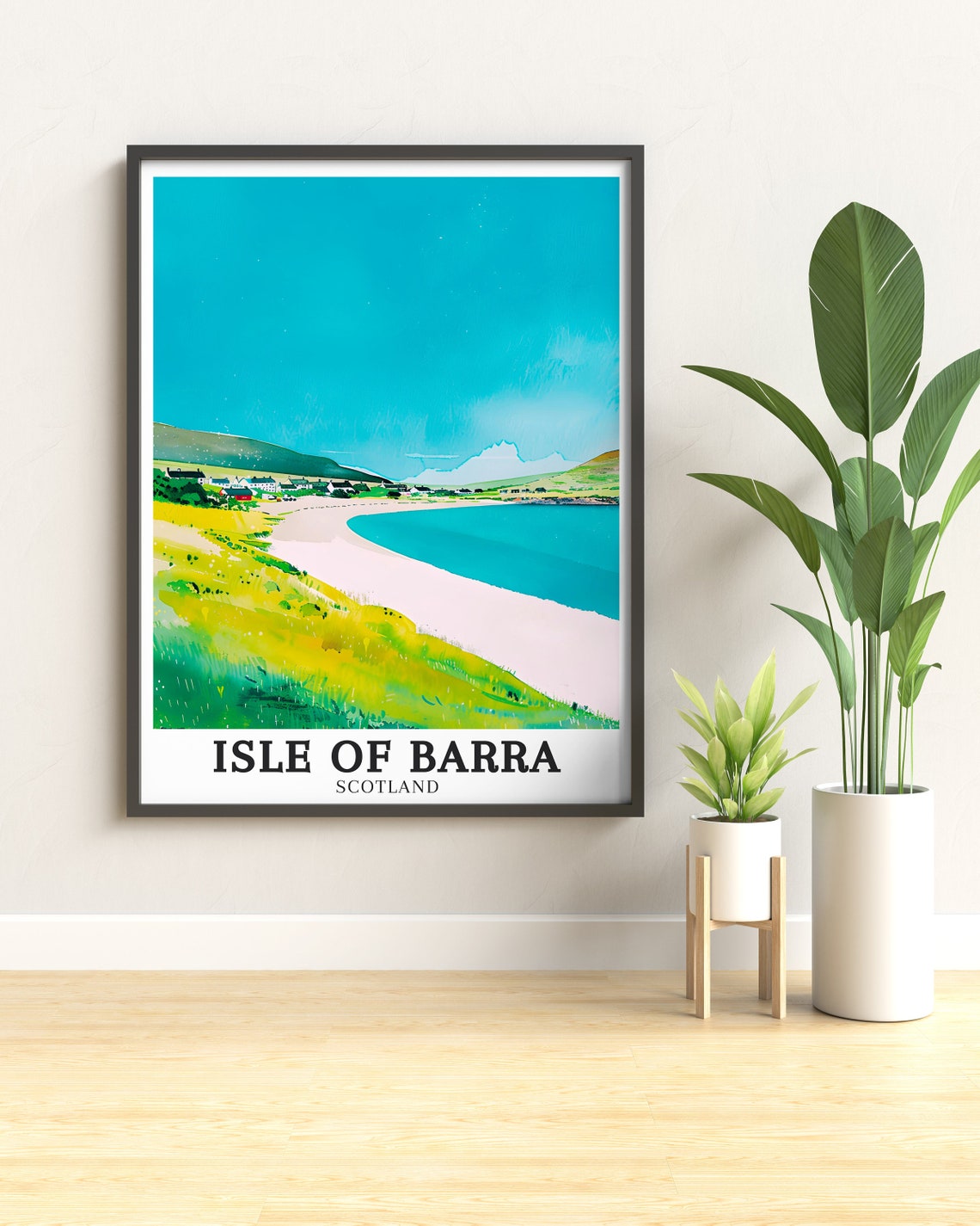 Isle Of Barra Travel Poster Traigh Mhor Beach And Ardmhor Village Decor Traigh Mhor Beach And Ardmhor Village Art Isle Of Barra Art - Image 2