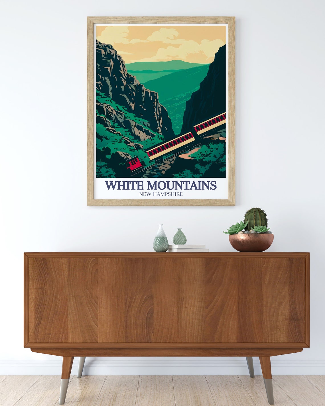 White Mountains Mountain Train Gorge Ride New Hampshire Rail Poster - Image 3
