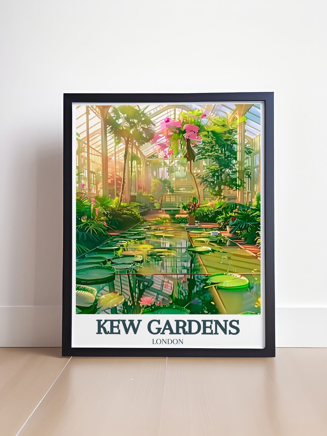 Kew Gardens Waterlily House Interior Glass Roof And Lily Pond Poster - Image 4