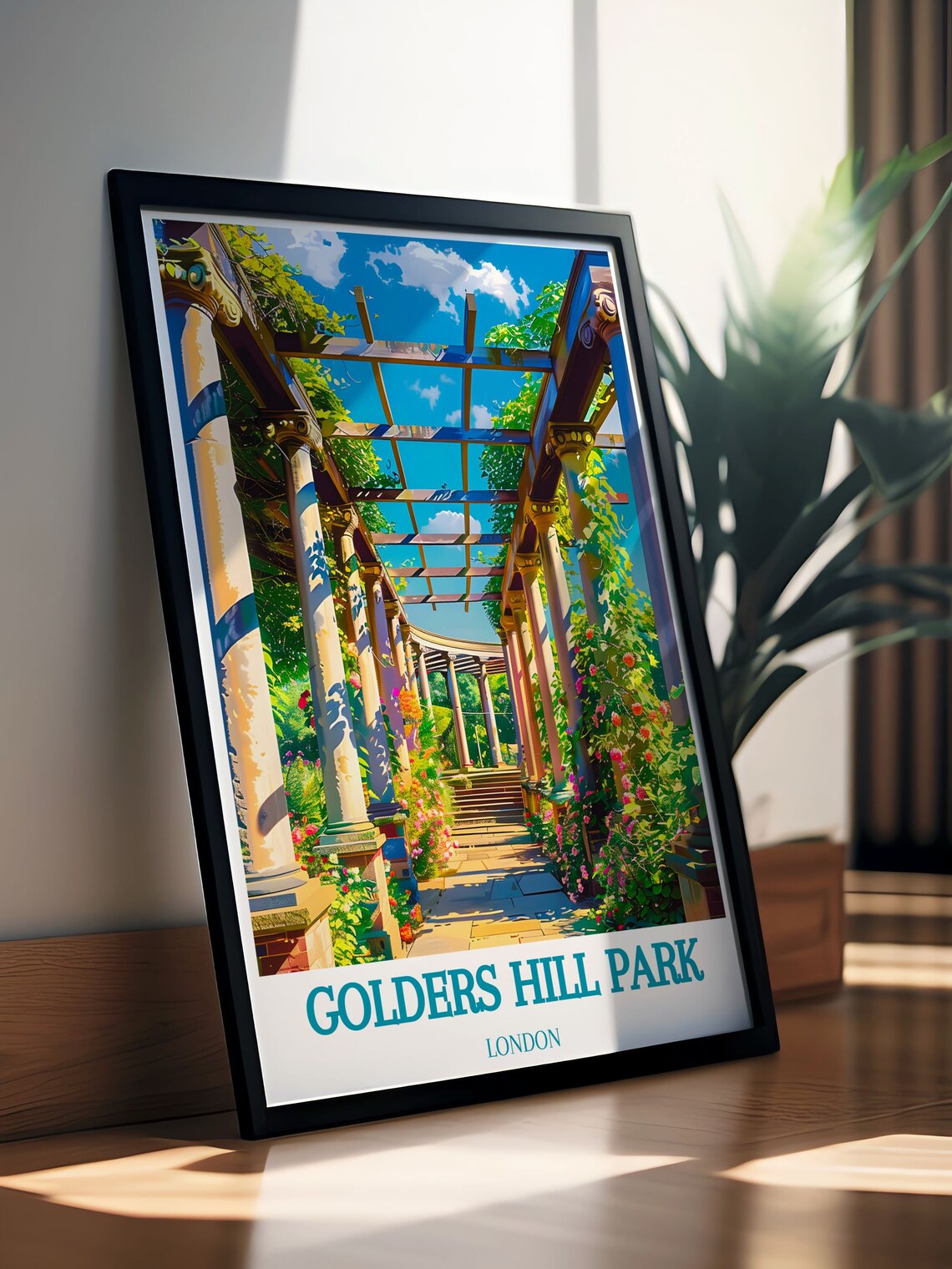 Golders Hill Park London Pergola Colonnade Flower Garden Poster - Image 2