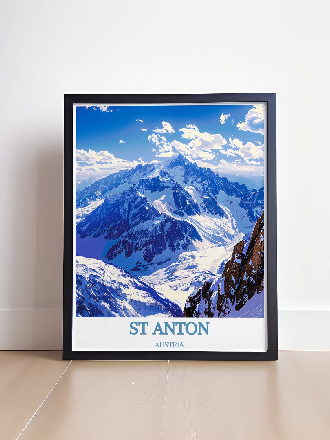 St Anton Austria Snowy Alpine Peaks and Glaciers Winter Poster - Image 4